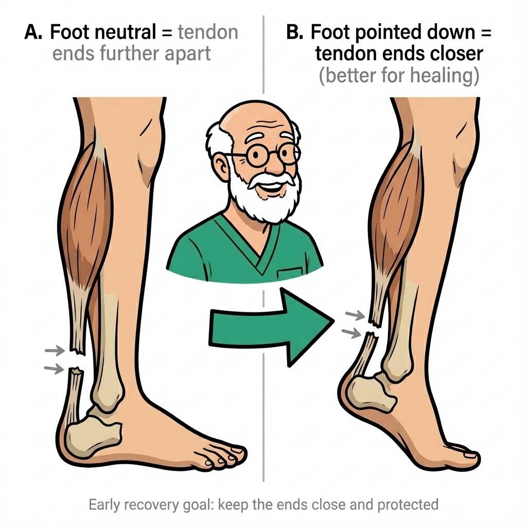 Achilles tendon healing position comparison