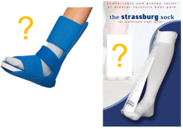 Night splint options for plantar fasciitis.